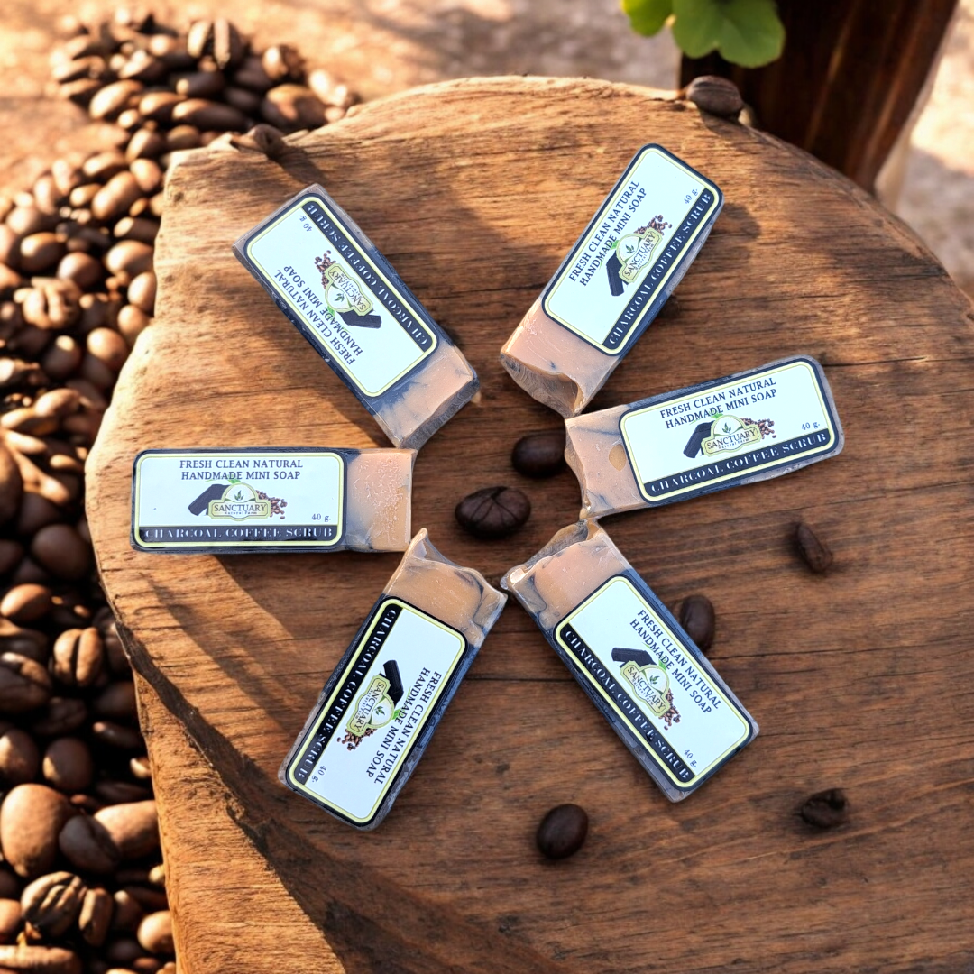 Travel Charcoal Coffee Scrub Soap - Image 1