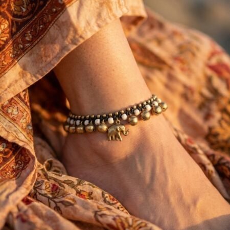 Handmade Brass Bell Anklet - Image 2