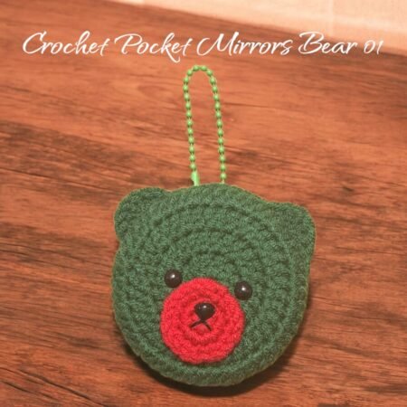 Crochet Pocket Mirror Keychain (Bear) - Image 4