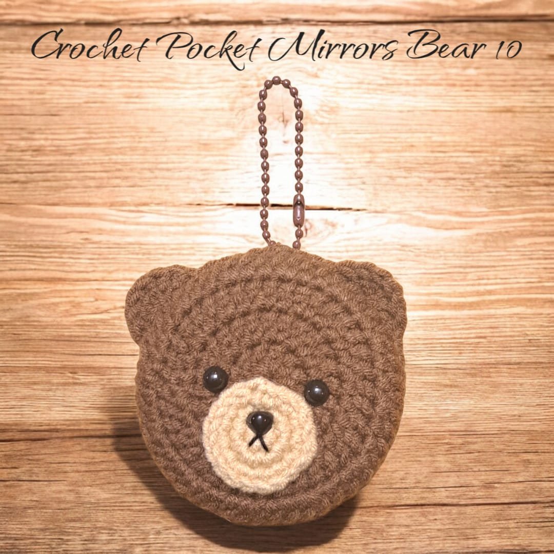 Crochet Pocket Mirror Keychain (Bear) - Image 13