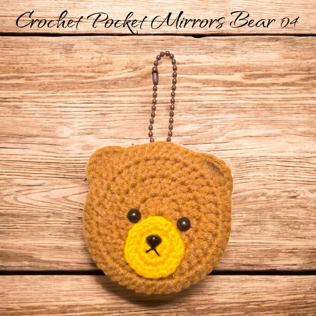 Crochet Pocket Mirror Keychain (Bear) - Image 7
