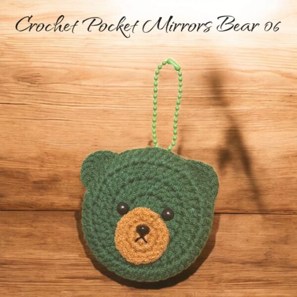 Crochet Pocket Mirror Keychain (Bear)
