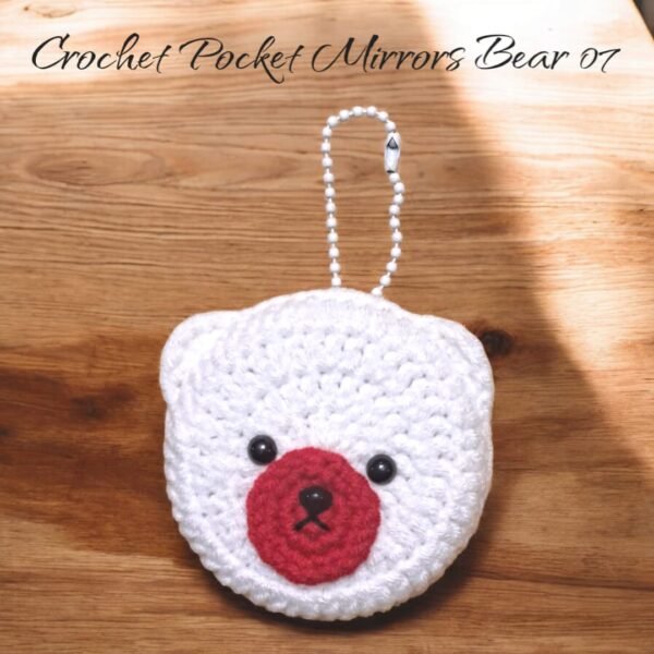 Crochet Pocket Mirror Keychain (Bear)