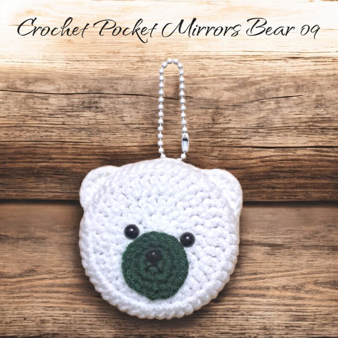 Crochet Pocket Mirror Keychain (Bear) - Image 12