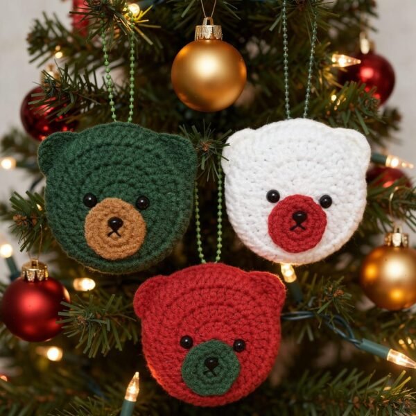 Crochet Pocket Mirror Keychain (Bear)