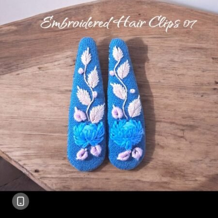 Floral Embroidered Hair Clips - Image 6
