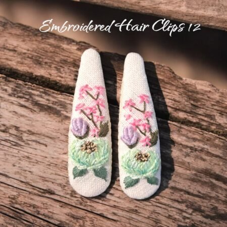 Floral Embroidered Hair Clips - Image 9