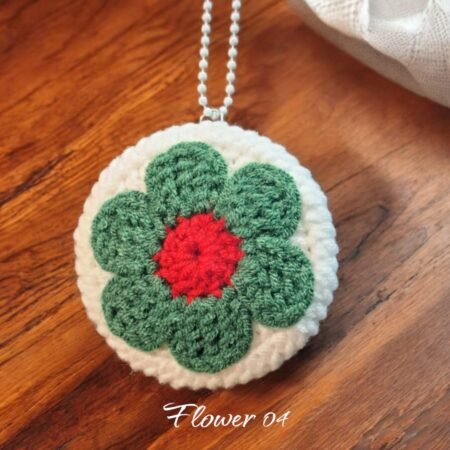 Crochet Pocket Mirror Keychain - (Flower) - Image 5