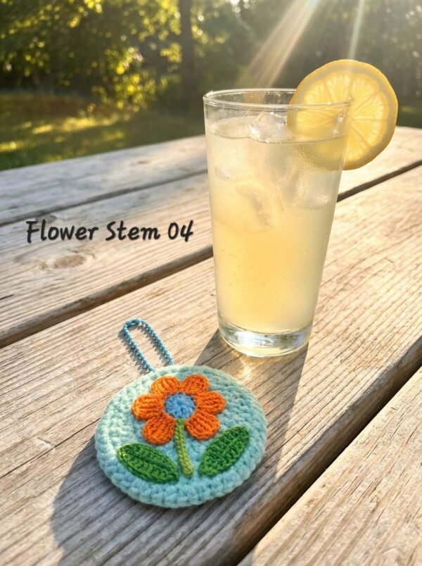 Crochet Pocket Mirror Keychain - (Blooming Flower)