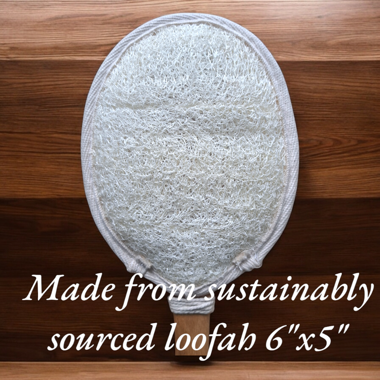 Loofah Back Scrubber With Teak Wood Handle - Image 4