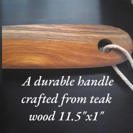 Loofah Back Scrubber With Teak Wood Handle - Image 3