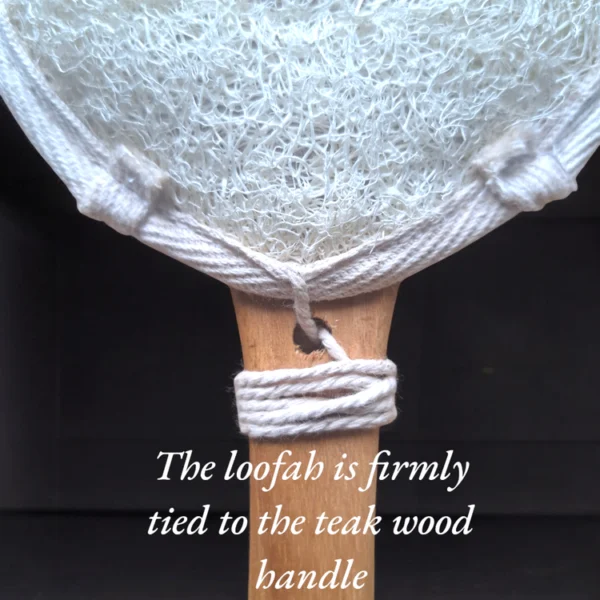 Loofah Back Scrubber With Teak Wood Handle
