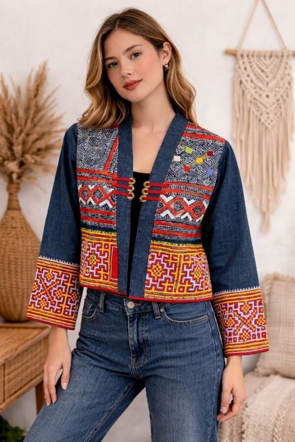 Hill Tribe Patchwork Embroidered Hemp Jacket
