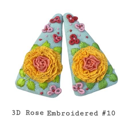 Handmade 3D Rose Embroidered Hair Clip - Image 11