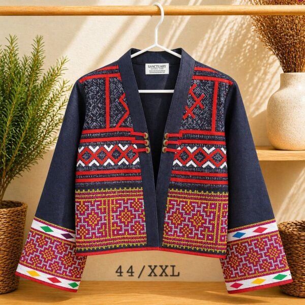 Hill Tribe Patchwork Embroidered Hemp Jacket