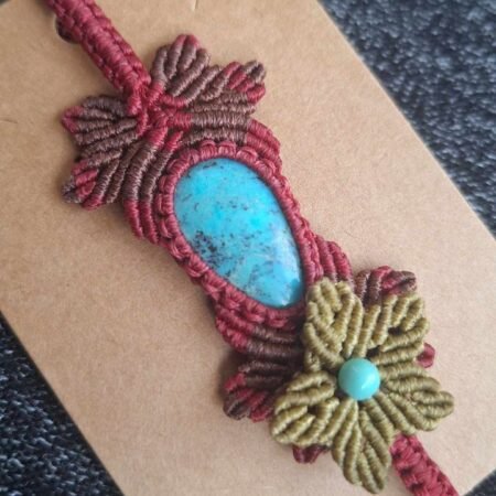 Zodiac Turquoise Macrame Bracelet - Image 2
