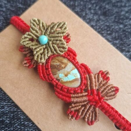 Zodiac Turquoise Macrame Bracelet - Image 3