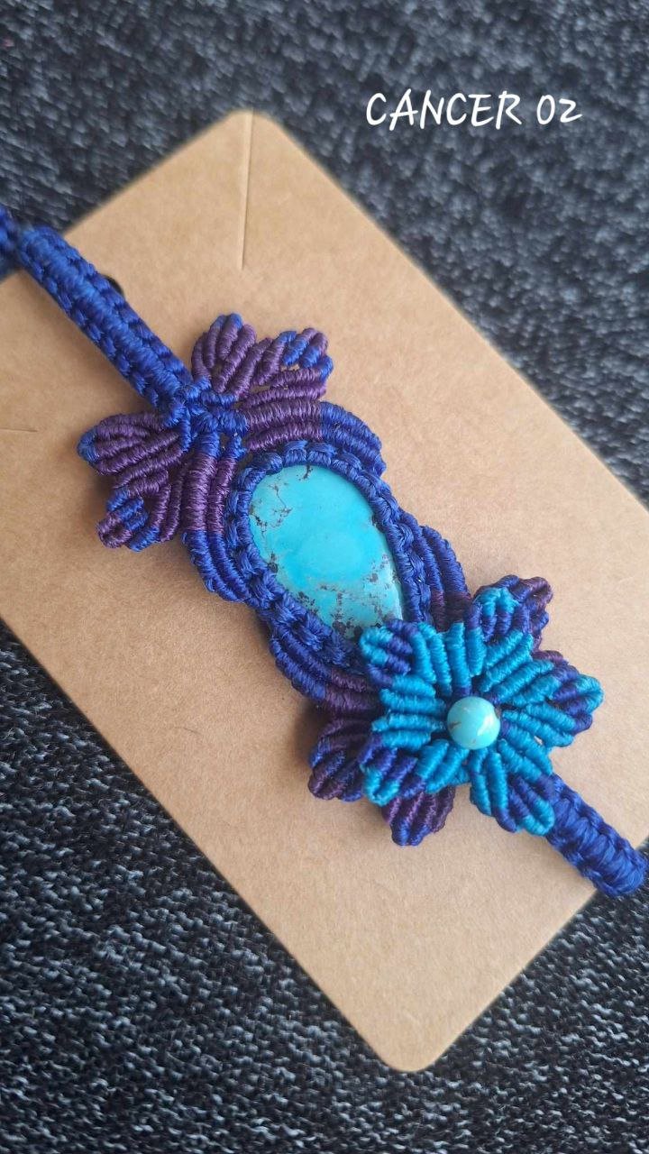 Zodiac Turquoise Macrame Bracelet - Image 9