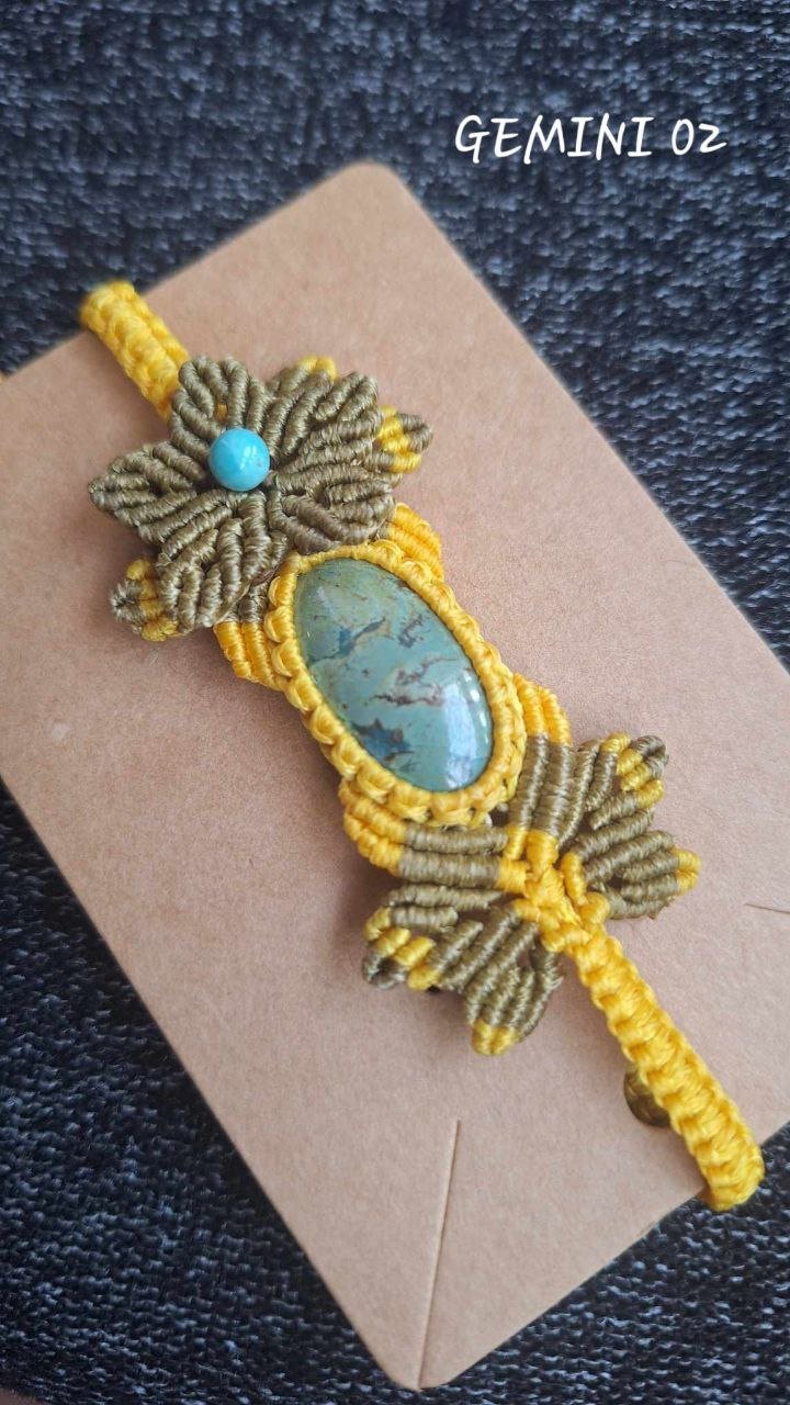 Zodiac Turquoise Macrame Bracelet - Image 7