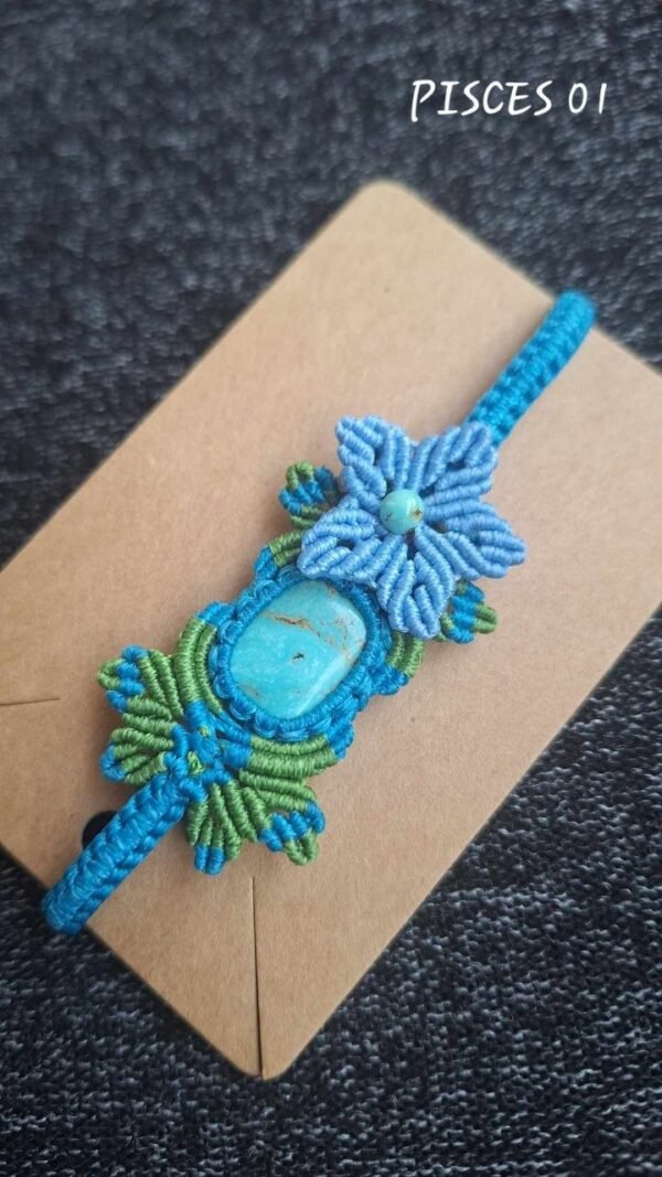 Zodiac Turquoise Macrame Bracelet