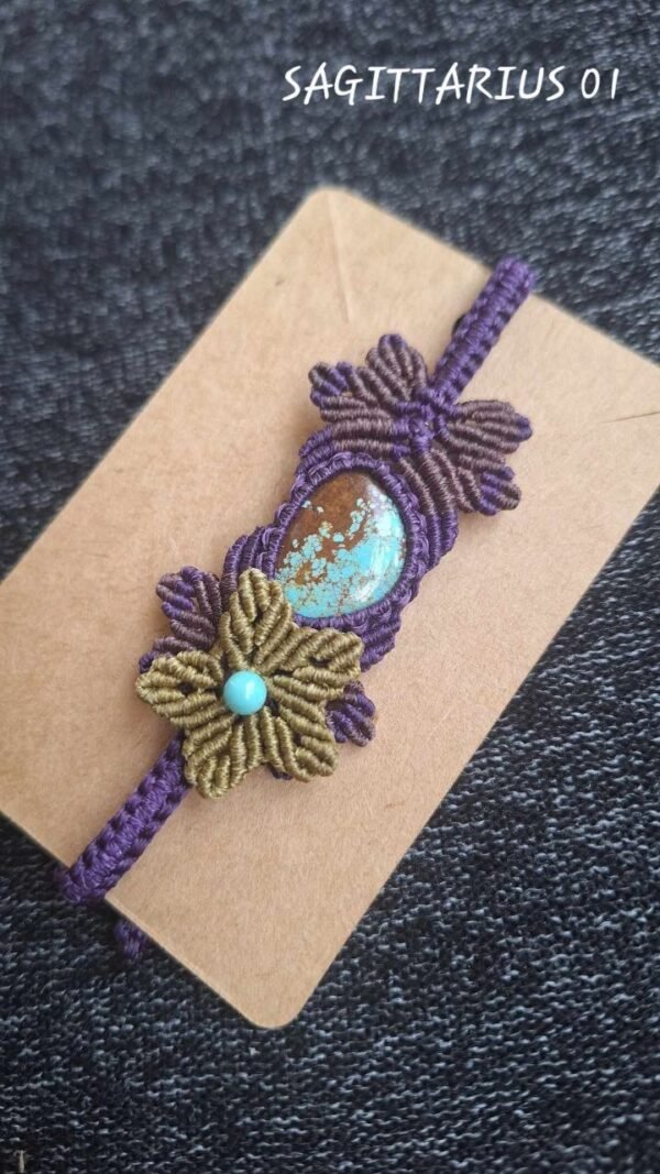 Zodiac Turquoise Macrame Bracelet