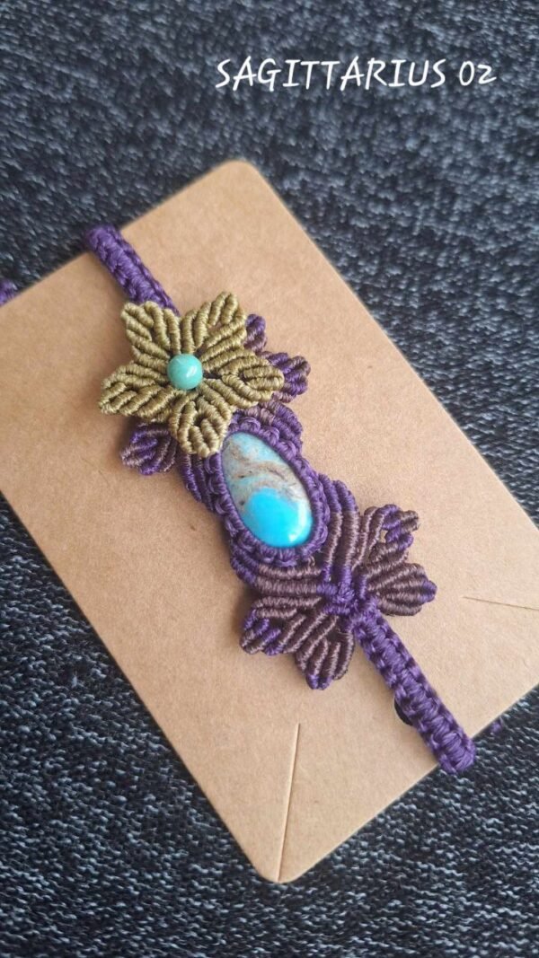 Zodiac Turquoise Macrame Bracelet