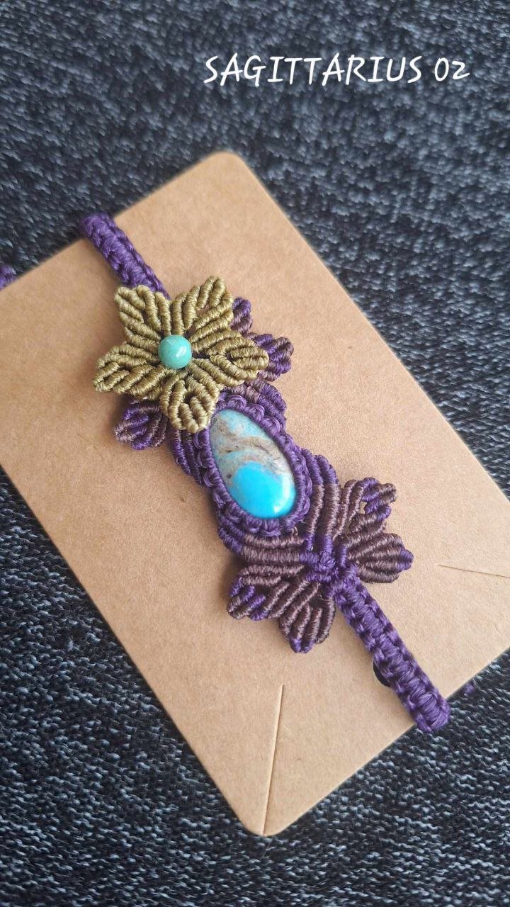 Zodiac Turquoise Macrame Bracelet - Image 21