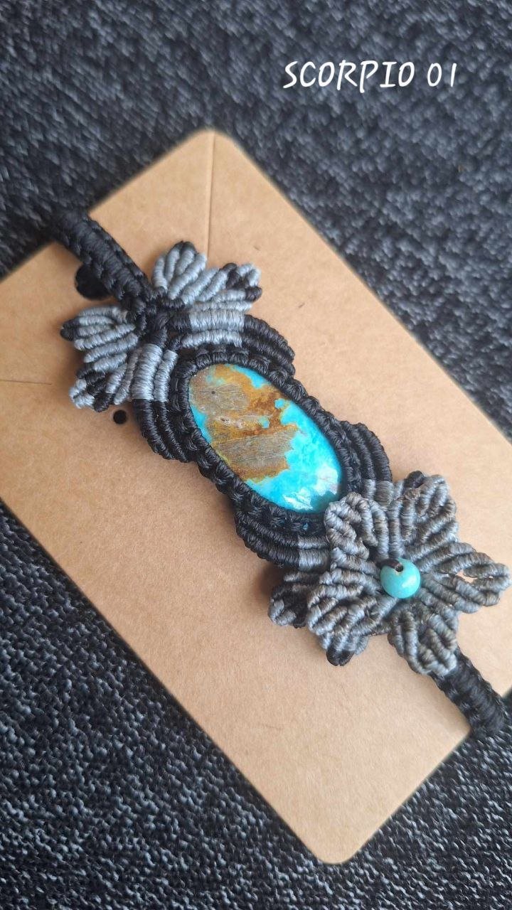 Zodiac Turquoise Macrame Bracelet - Image 16