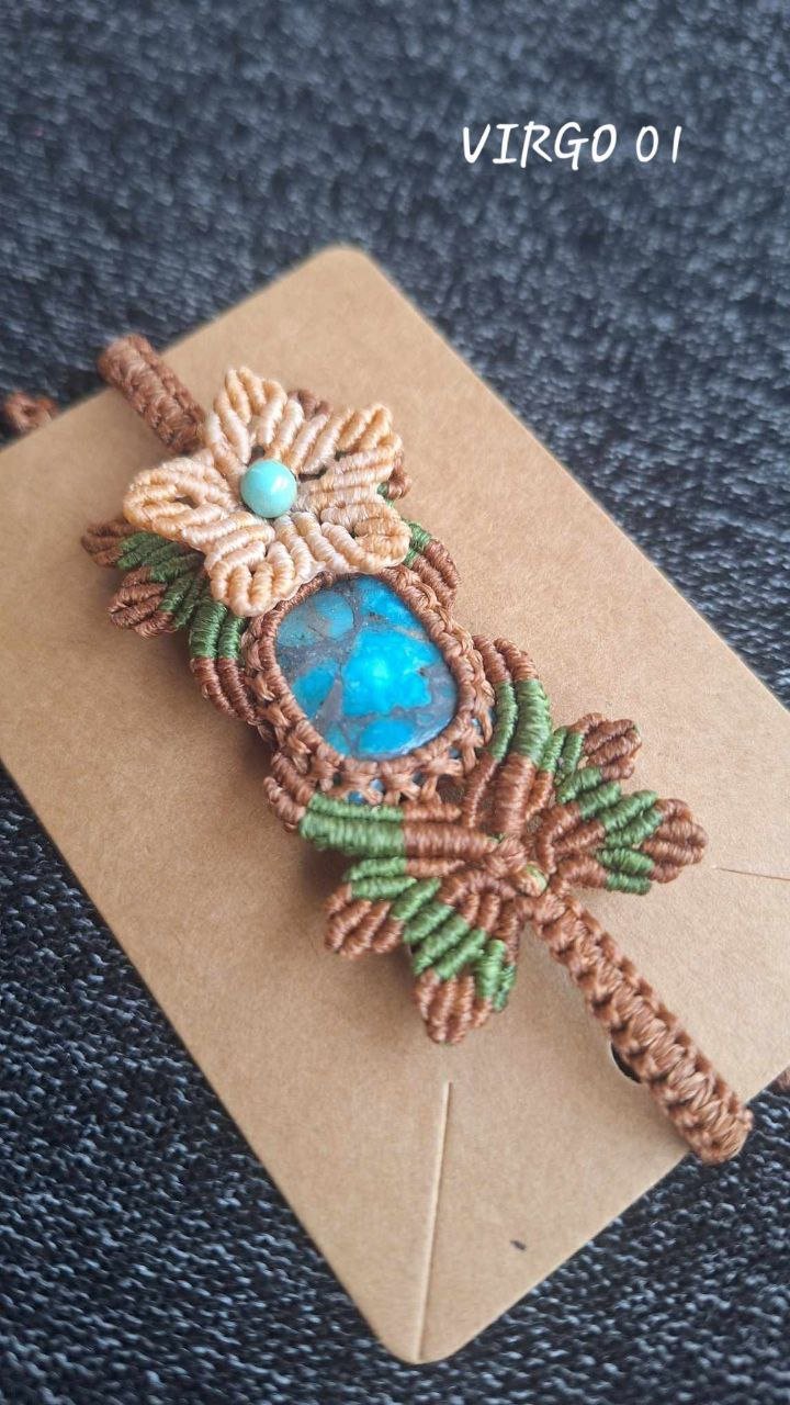 Zodiac Turquoise Macrame Bracelet - Image 12