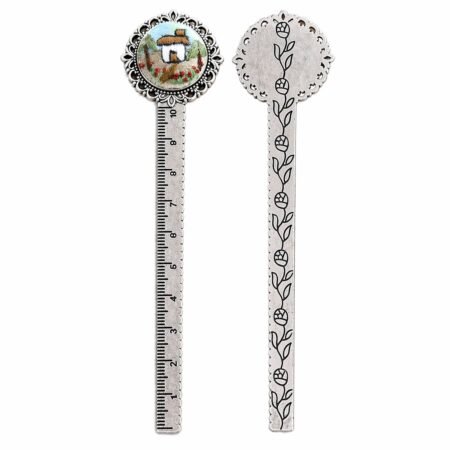 Handmade Embroidered Metal Bookmark Ruler - Image 2