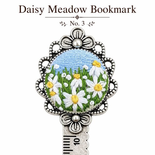 Handmade Embroidered Metal Bookmark Ruler