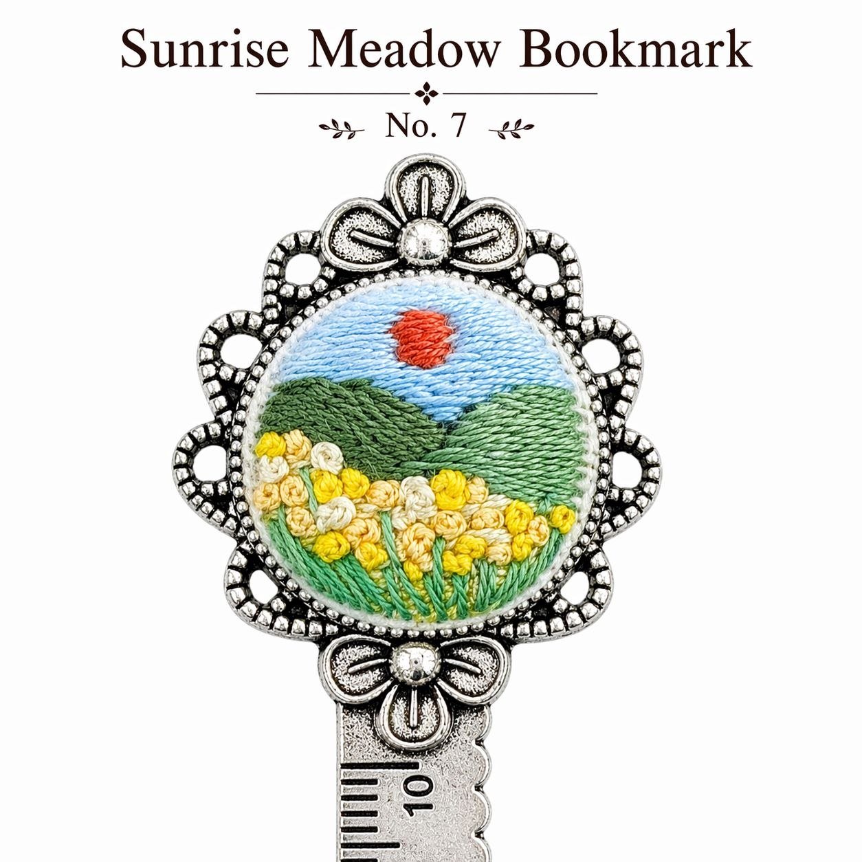 Handmade Embroidered Metal Bookmark Ruler - Image 11