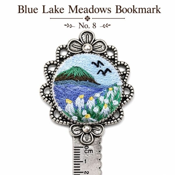 Handmade Embroidered Metal Bookmark Ruler