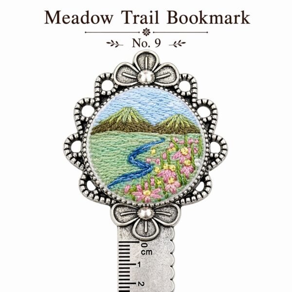 Handmade Embroidered Metal Bookmark Ruler