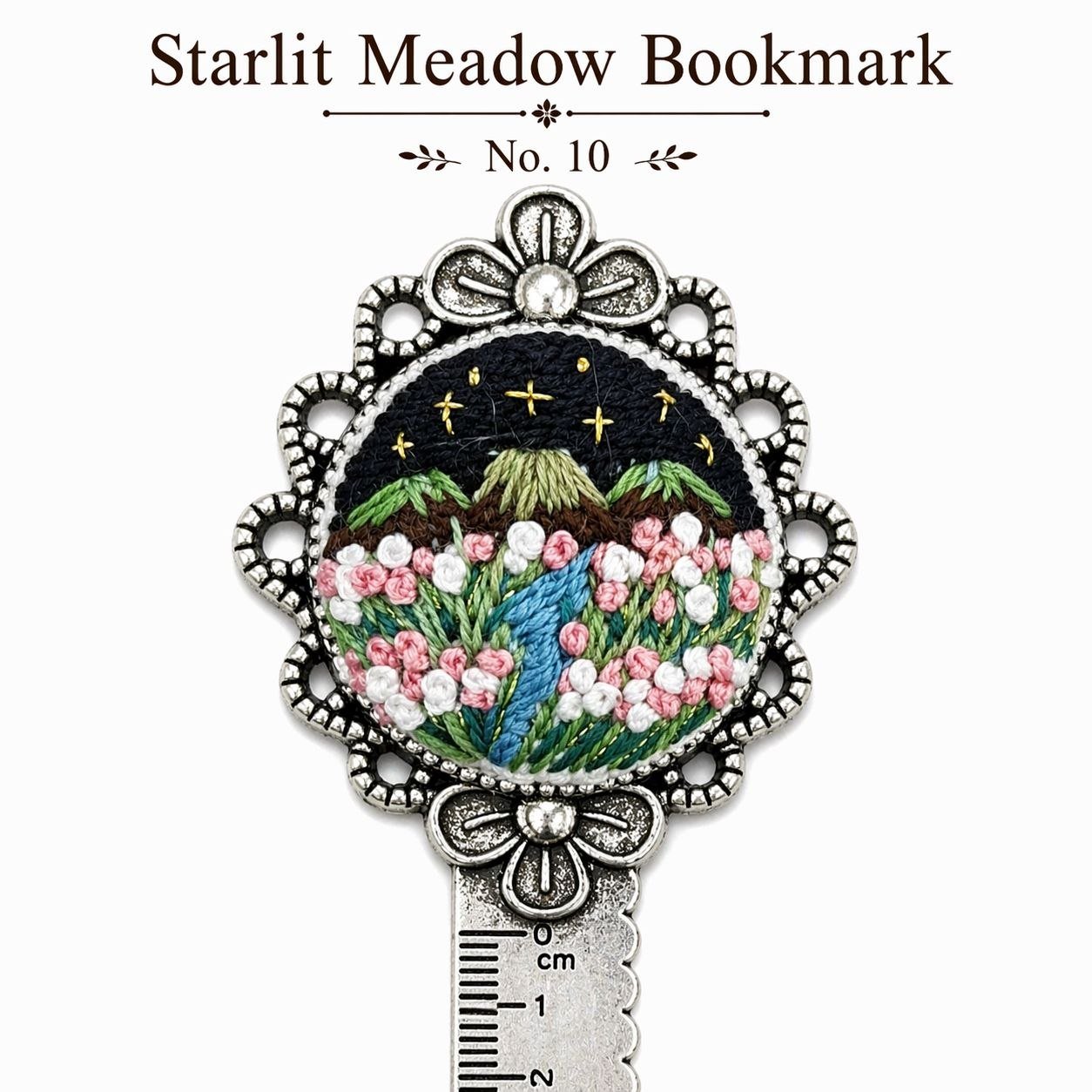 Handmade Embroidered Metal Bookmark Ruler - Image 14