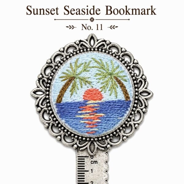 Handmade Embroidered Metal Bookmark Ruler