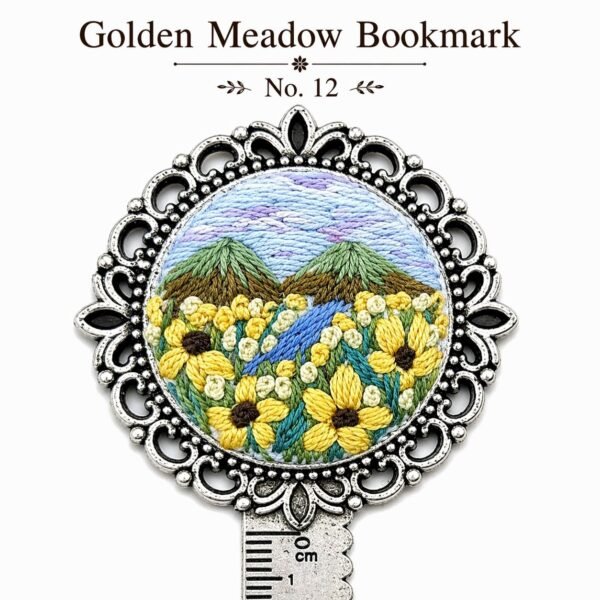 Handmade Embroidered Metal Bookmark Ruler