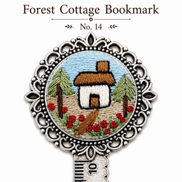 Handmade Embroidered Metal Bookmark Ruler