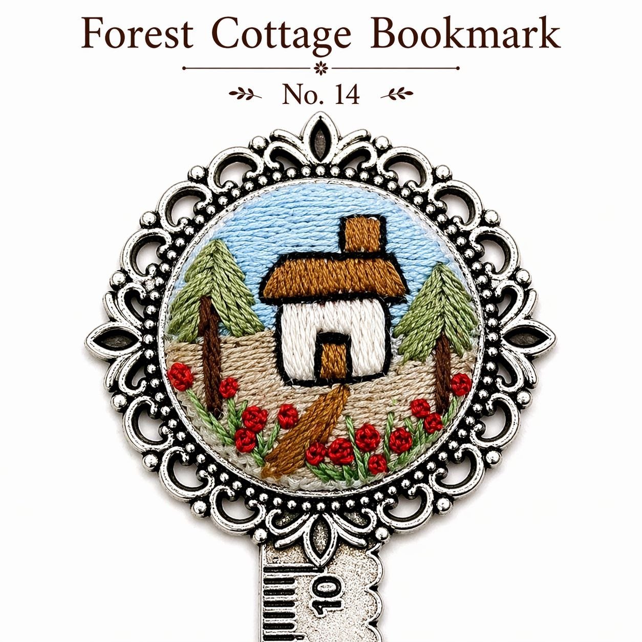 Handmade Embroidered Metal Bookmark Ruler - Image 17