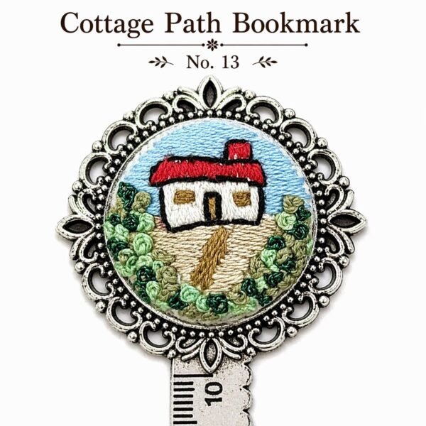 Handmade Embroidered Metal Bookmark Ruler