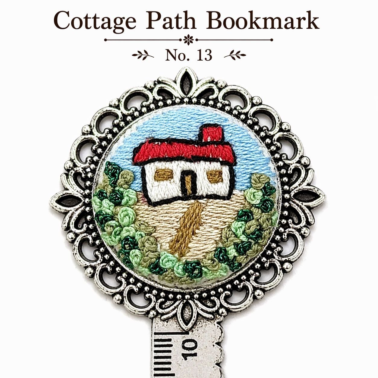 Handmade Embroidered Metal Bookmark Ruler - Image 18