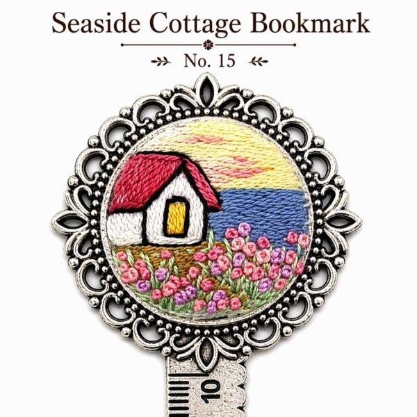 Handmade Embroidered Metal Bookmark Ruler