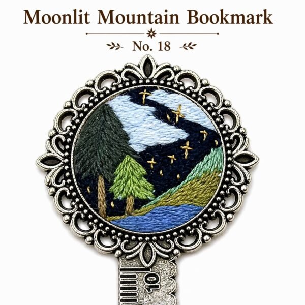 Handmade Embroidered Metal Bookmark Ruler