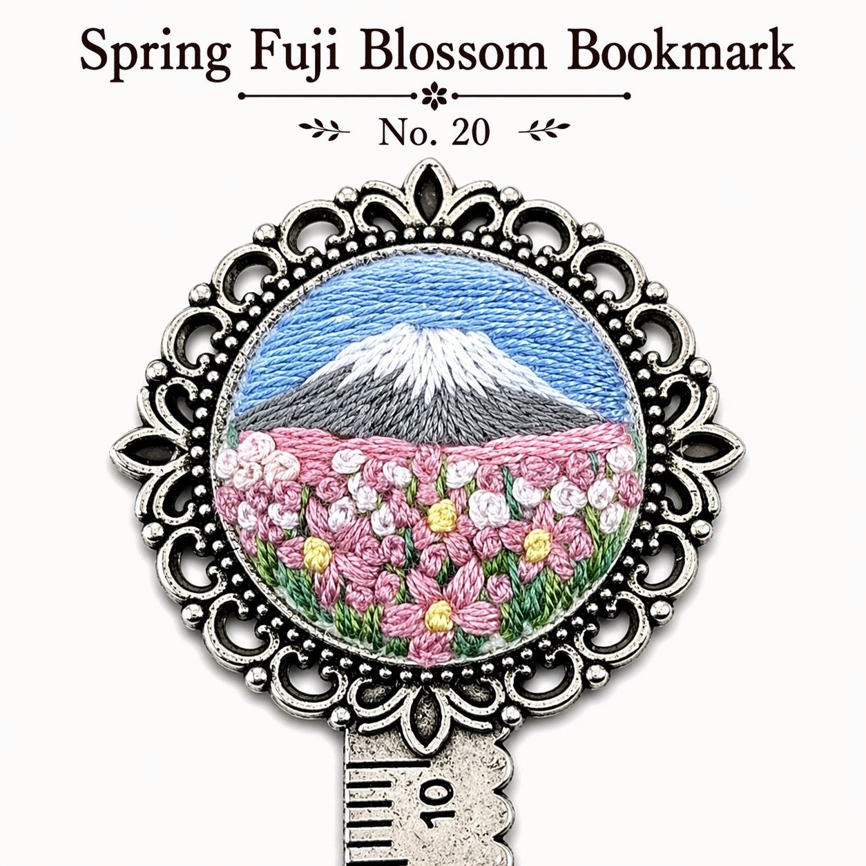 Handmade Embroidered Metal Bookmark Ruler - Image 24