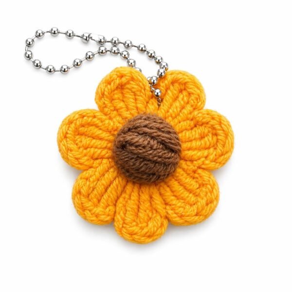 Handmade Crochet Flower Keychain