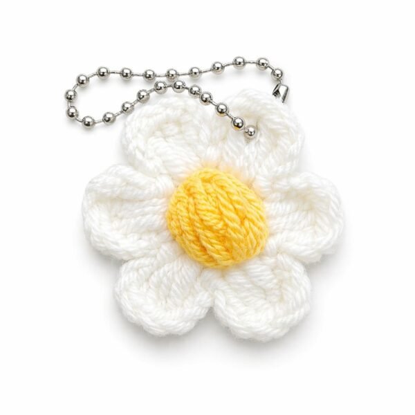 Handmade Crochet Flower Keychain