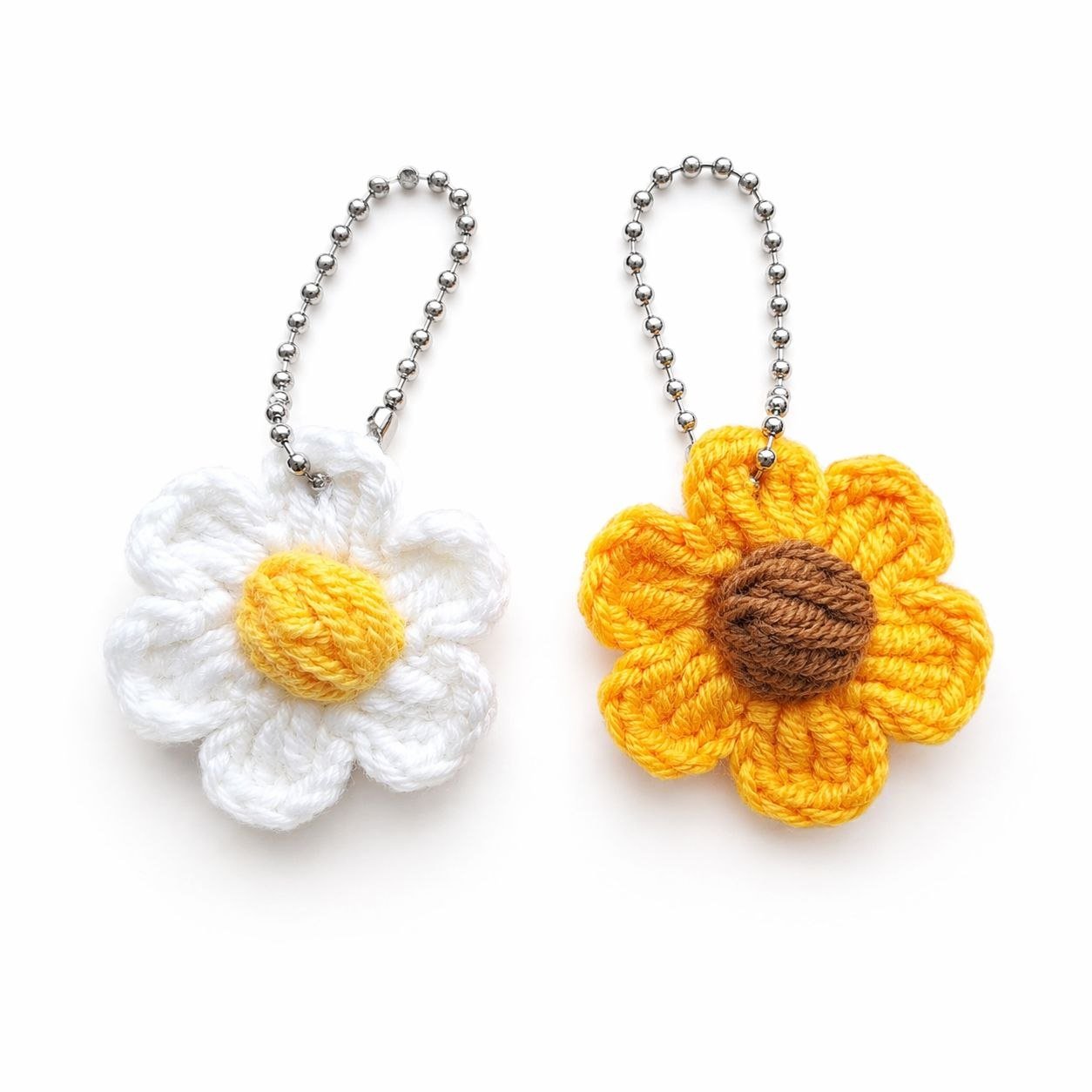 Handmade Crochet Flower Keychain - Image 1