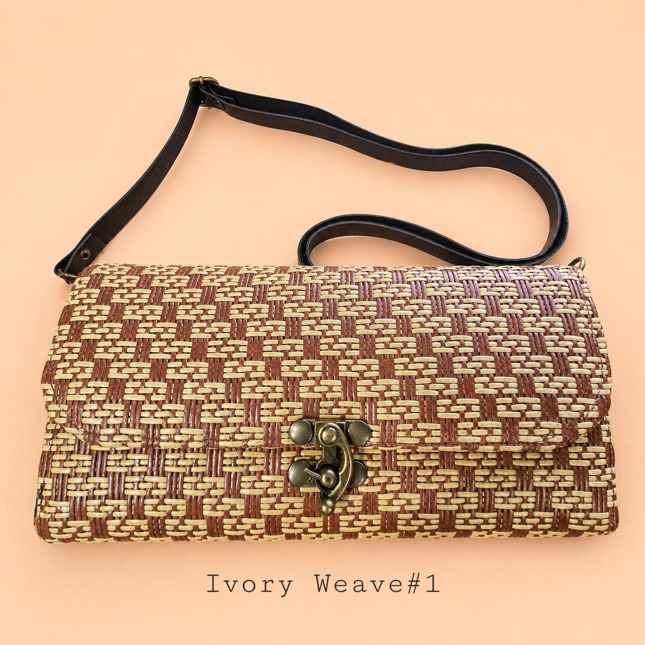 Handwoven Rattan Wallet Clutch Bag with Detachable Strap - Image 5