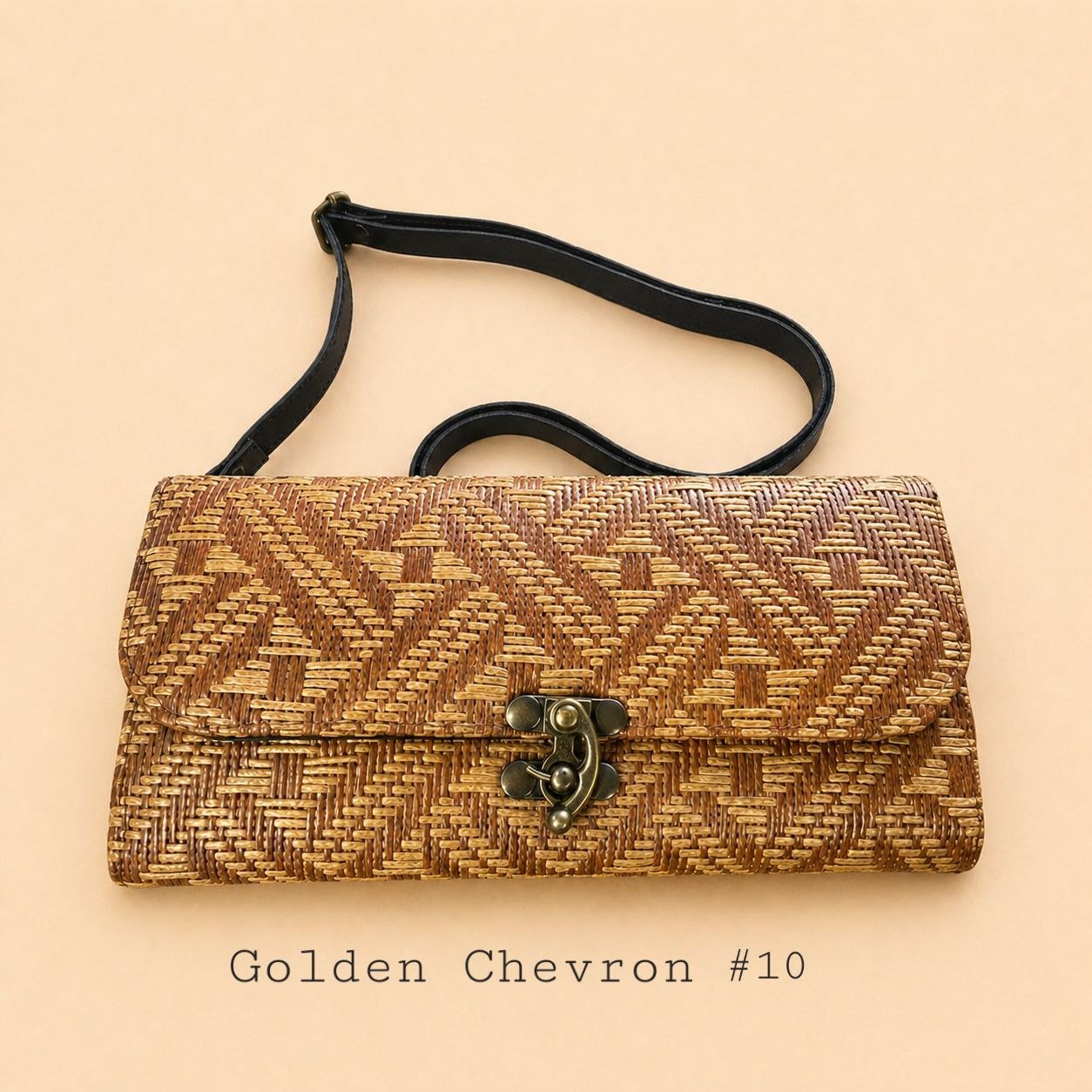 Handwoven Rattan Wallet Clutch Bag with Detachable Strap - Image 14