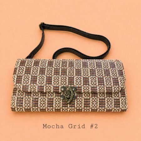 Handwoven Rattan Wallet Clutch Bag with Detachable Strap - Image 6